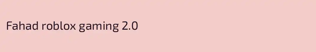 Fahad roblox gaming 2.0